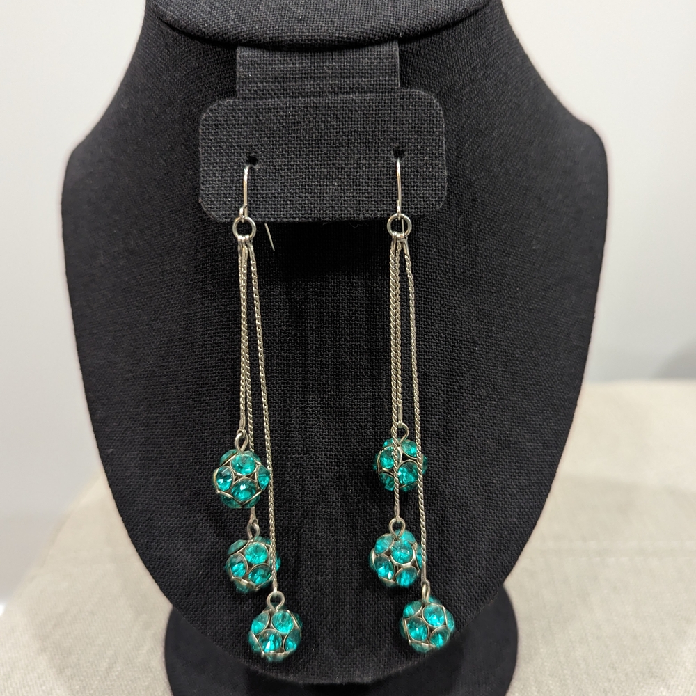 Elegant Silver and Blue Dangle Earrings